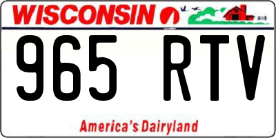 WI license plate 965RTV