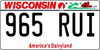 WI license plate 965RUI