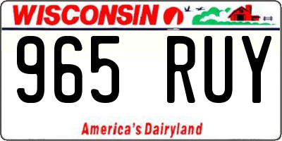 WI license plate 965RUY