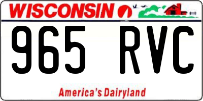 WI license plate 965RVC