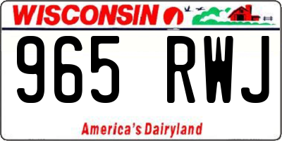WI license plate 965RWJ