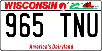 WI license plate 965TNU