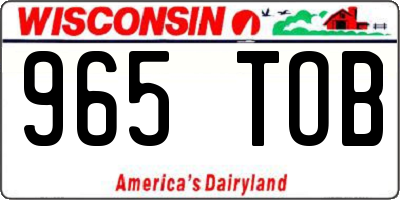 WI license plate 965TOB