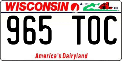 WI license plate 965TOC