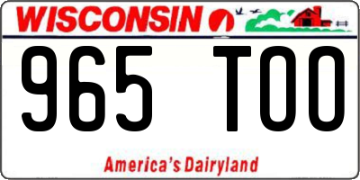 WI license plate 965TOO