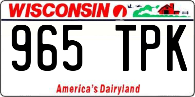 WI license plate 965TPK