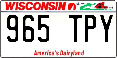 WI license plate 965TPY