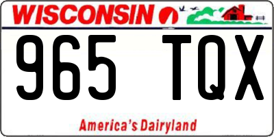 WI license plate 965TQX