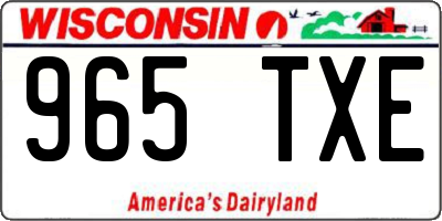 WI license plate 965TXE