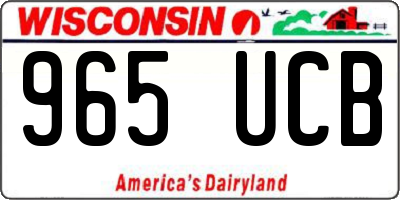 WI license plate 965UCB