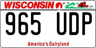 WI license plate 965UDP