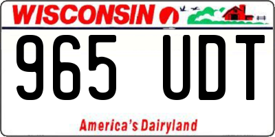 WI license plate 965UDT