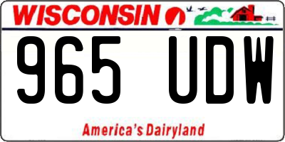 WI license plate 965UDW