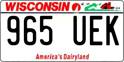WI license plate 965UEK