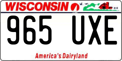 WI license plate 965UXE