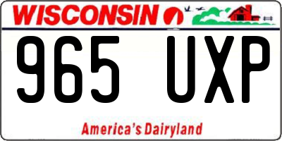 WI license plate 965UXP