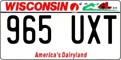WI license plate 965UXT