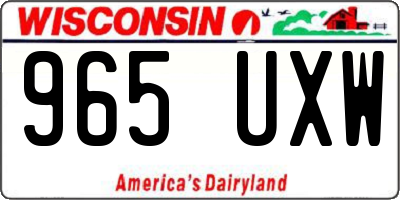 WI license plate 965UXW