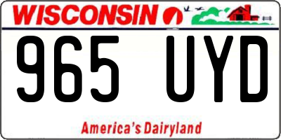 WI license plate 965UYD
