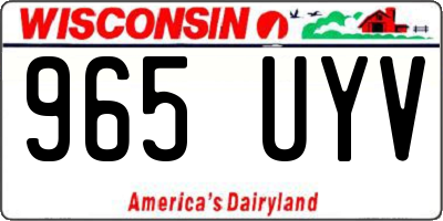 WI license plate 965UYV