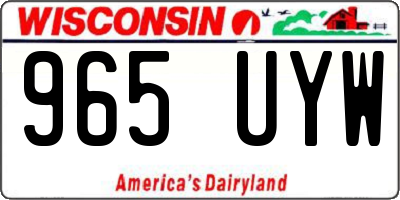WI license plate 965UYW