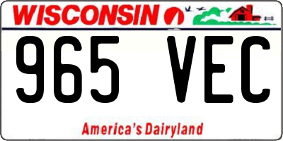 WI license plate 965VEC
