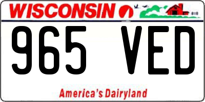 WI license plate 965VED