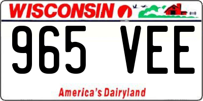 WI license plate 965VEE
