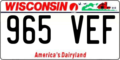 WI license plate 965VEF
