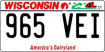 WI license plate 965VEI
