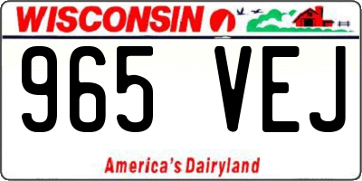 WI license plate 965VEJ