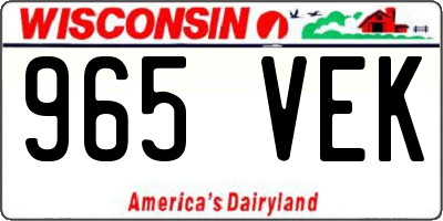 WI license plate 965VEK