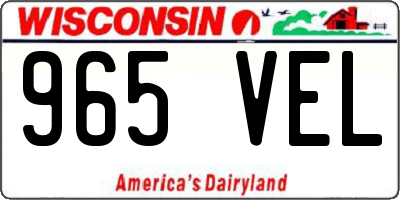 WI license plate 965VEL