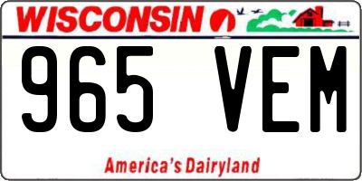 WI license plate 965VEM