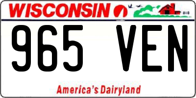 WI license plate 965VEN