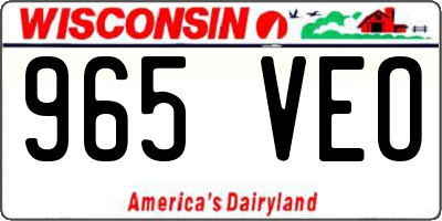 WI license plate 965VEO
