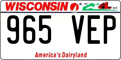 WI license plate 965VEP