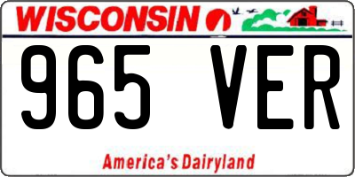 WI license plate 965VER