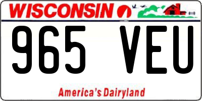 WI license plate 965VEU
