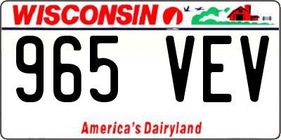 WI license plate 965VEV