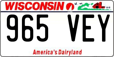 WI license plate 965VEY