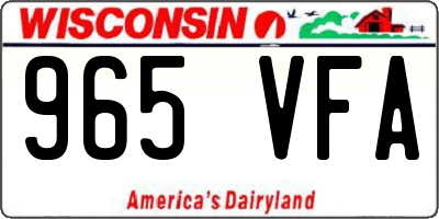 WI license plate 965VFA