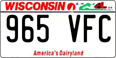 WI license plate 965VFC