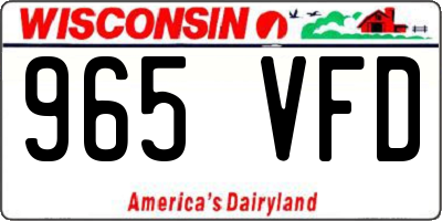 WI license plate 965VFD
