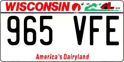 WI license plate 965VFE