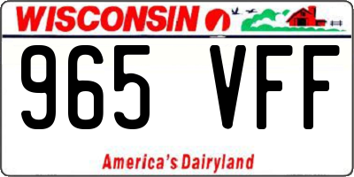 WI license plate 965VFF