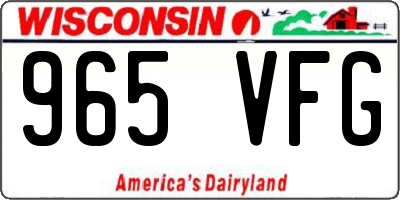 WI license plate 965VFG
