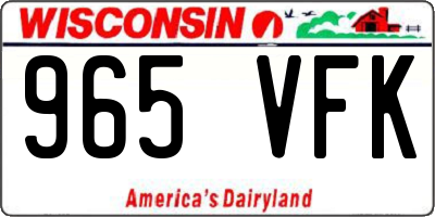 WI license plate 965VFK