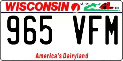 WI license plate 965VFM
