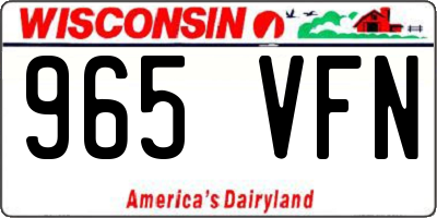 WI license plate 965VFN